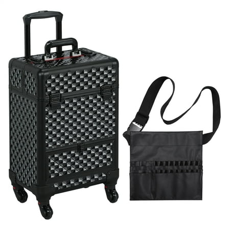 Yaheetech Rolling Makeup Case With Drawer Large Lock Adjustable