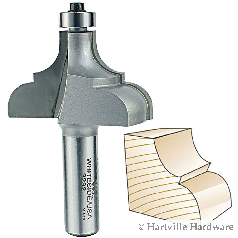 Whiteside Router Bits 3282 Cove and Bead Bit with 2Inch Large Diameter