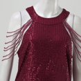 thumbnail image 5 of adviicd Robes pour Femmes Invitées de Mariage Robes de Soirée pour Femmes Robes Formelles pour Femmes Élégantes à Col en V Sans Manches Fendue Robe Rouge,TG, 5 of 5