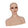 thumbnail image 4 of Cabeza de peluca femenina, modelo de exhibición de pelucas de maniquí, suave, profesional, con hombro, soporte para cabeza de pelucas de maniquí, para, 4 of 8