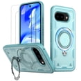 thumbnail image 1 of for Google Pixel 9A Case,Compatible with MagSafe,2 Pack Glass Screen Protector,Built-in KickStand Grip Ring,Heavy Duty Military Grade Shockproof Rugged Phone Cover For Pixel 9A 6.3"(Baby Blue), 1 of 5