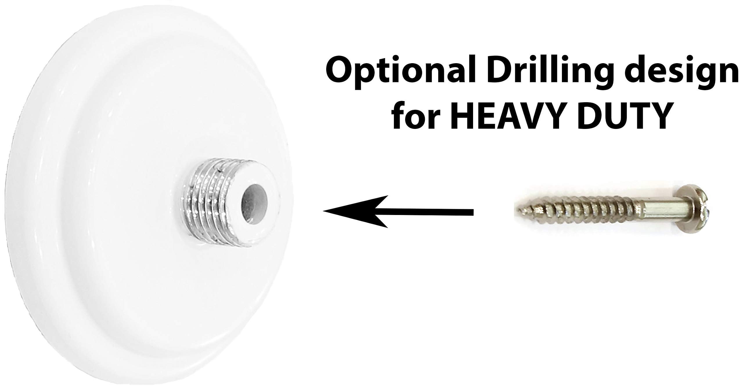 Urbanest 1" No-Drill Adjustable Tension Rod, 42"–72", Glossy White– Heavy Duty Metal Rod for Shower, Closet & Windows