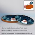 thumbnail image 4 of Christmas 6Pcs Round Microfiber Leather Car Coasters, 11x11 cm/4.3x4.3 in Size, Cup Holder Mat for Drinks, Absorbent Car Accessories, 4 of 6