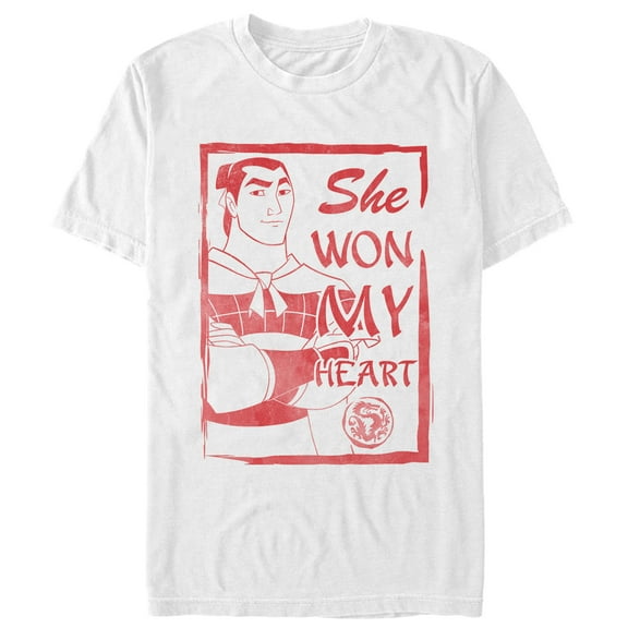 Men's Mulan Valentine Won My Heart Graphic Tee White X Large
