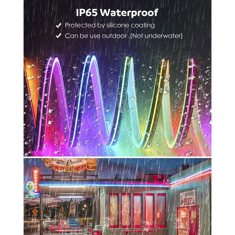 WS2811 Addressable Neon LED Strip Light - RGB Dream Color, Waterproof,  6.6ft, DC12V 