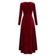 thumbnail image 2 of Kitsin Women's Velvet Holiday Party Gowns Maxi Dress, 2 of 9