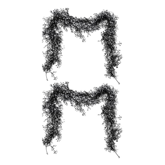 Black White Artificial Willow Vine 69 Inches Halloween Thanksgiving Decoration 2-Pack for Home Indoor Party Decor