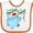 White and Orange, variant on Inktastic I Want a Hippopotamus for Christmas Hippo in Santa Hat Boys or Girls Baby Bib