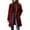 Wine, variant on Women's Winter Notched Collar Plaid Wool Blend Trench Coat Plus Size Mid-Length Peacoat Color Grey Size XXXXXL