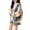 White, variant on Denim Patchwork Sweater Cardigan For Women Long Sleeve V Neck Button Down Knitted Jacket With Pocket