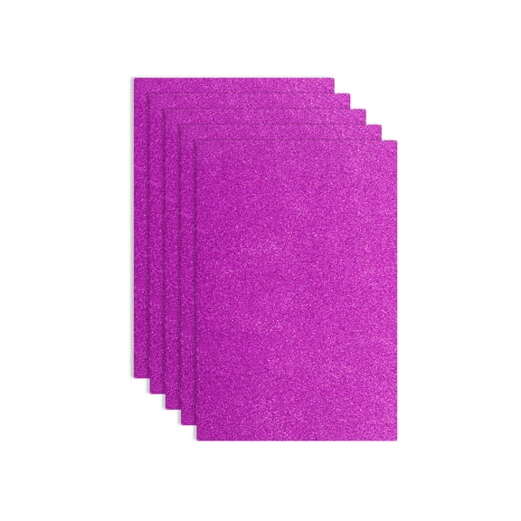 Uxcell 5 Pack Purple Glitters Foam Sheets 8 x 12 inch Self-Adhesive Sparkle EVA Foam Sheets for Crafting