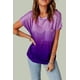 thumbnail image 3 of ABPHQTO Camiseta de manga corta con bolsillo en color morado degradado para mujer, 3 of 5