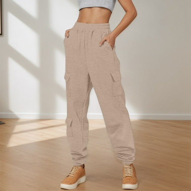 Women's Casual Pants Drawstring Design Utility Joggers Comfortable Long Length Bottoms Ideal for Daily Activities