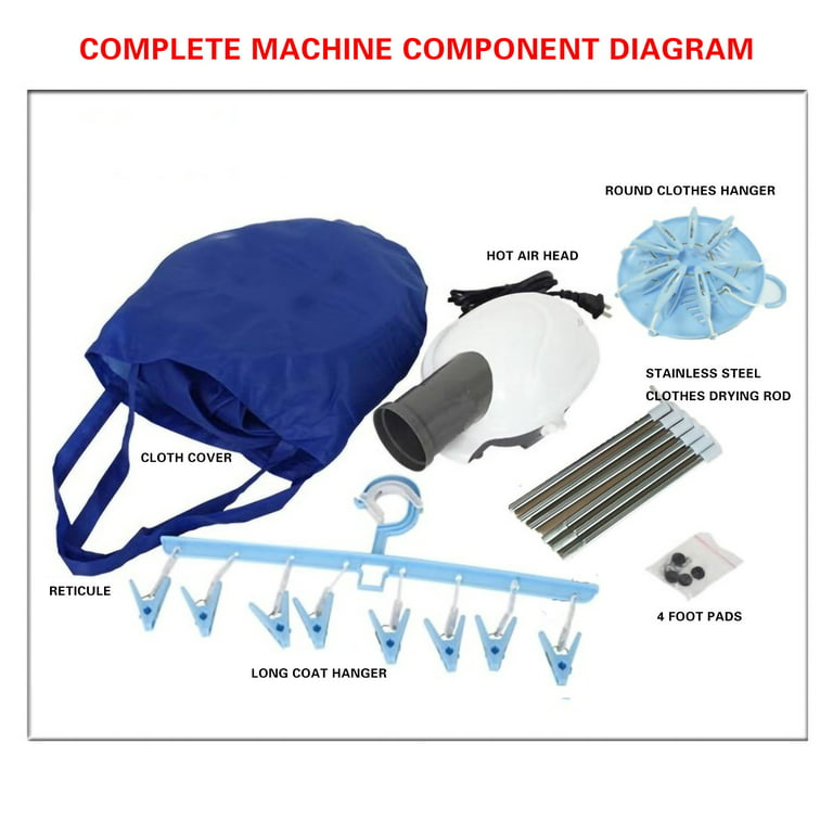 OAVQHLG3B Portable Household Clothes Dryer, Household Air-drying Warm Air Foldable  Clothes Dryer 