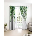 thumbnail image 3 of Country Leaves Blackout Curtains for Bedroom/Living Room, Thermal Insulated Kitchen Curtains, Watercolor Green Leaf Branches Vine Botanical Grommet Darkening Window Treatment Drapes 52"x72"x2, 3 of 8