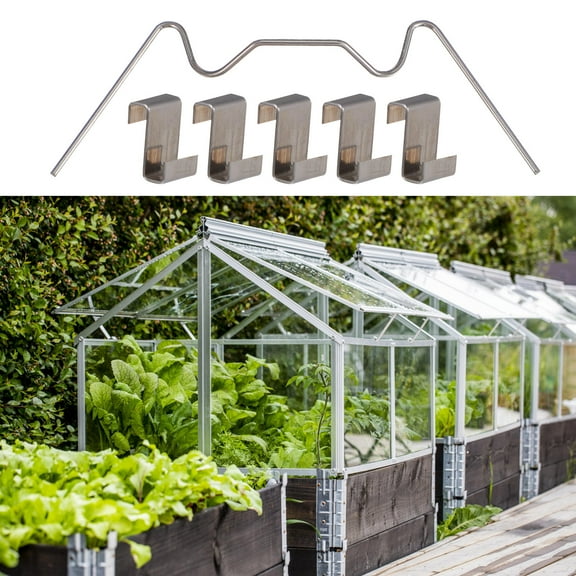 PBPBOX Fixed Greenhouse Clamp for Glass Frame Fixing Stainless Steel Silver 100Pcs 8X3Cm