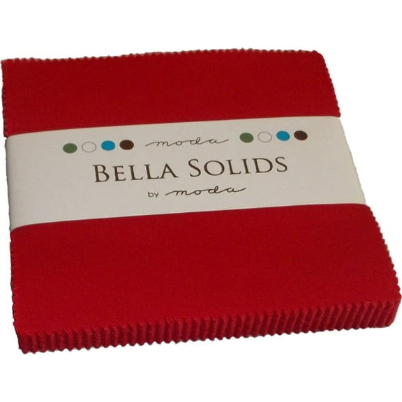 5" Charm Pack - Bella Solids Red Moda Squares Fabric Bundle Quilter's Cotton Precuts (9900PP-16) M522.23
