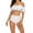 White, variant on Plus Size High Waisted Flounce Bikini Set, Two Piece Swimsuits for Women Off Shoulder Adjustable Spaghetti Straps Bathing Suit White,M