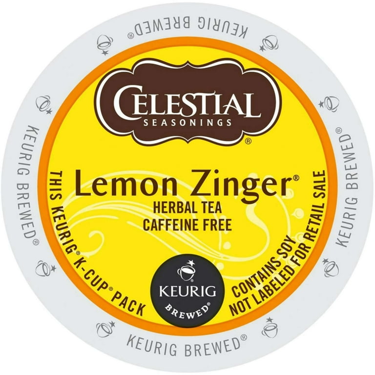 Celestial Seasonings Lemon Zinger Herbal Tea, Keurig K-Cups, 12