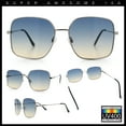 thumbnail image 2 of Womens Curved Concave Face Rectangle Oversized Metal Rim Sunglasses Silver - Black Beige, 2 of 7