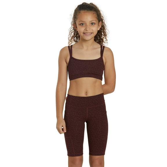 Everyday Yoga Girl Uphold Cheetah High Waisted Biker Shorts, Casual (Women’s)