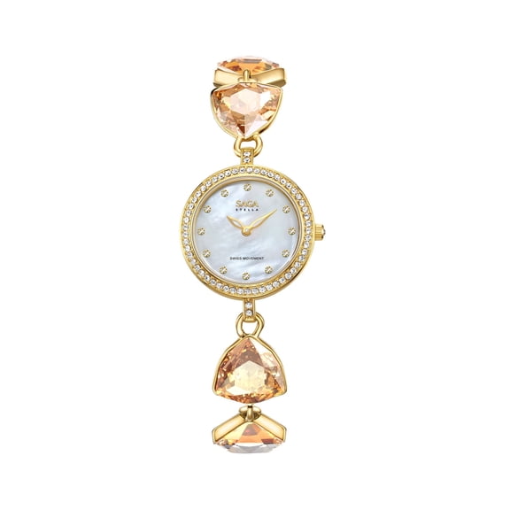 Watches for Women SAGA Change Series Ladies Interchangeable Bracelet Watch, Quartz, Mother of Pearl Dial, Gold Tone, Stainless Steel, Gift for Women