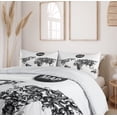 thumbnail image 6 of Ambesonne Black White Duvet Cover Set, Octopus World Map, 2-Calking, Black White, 6 of 7