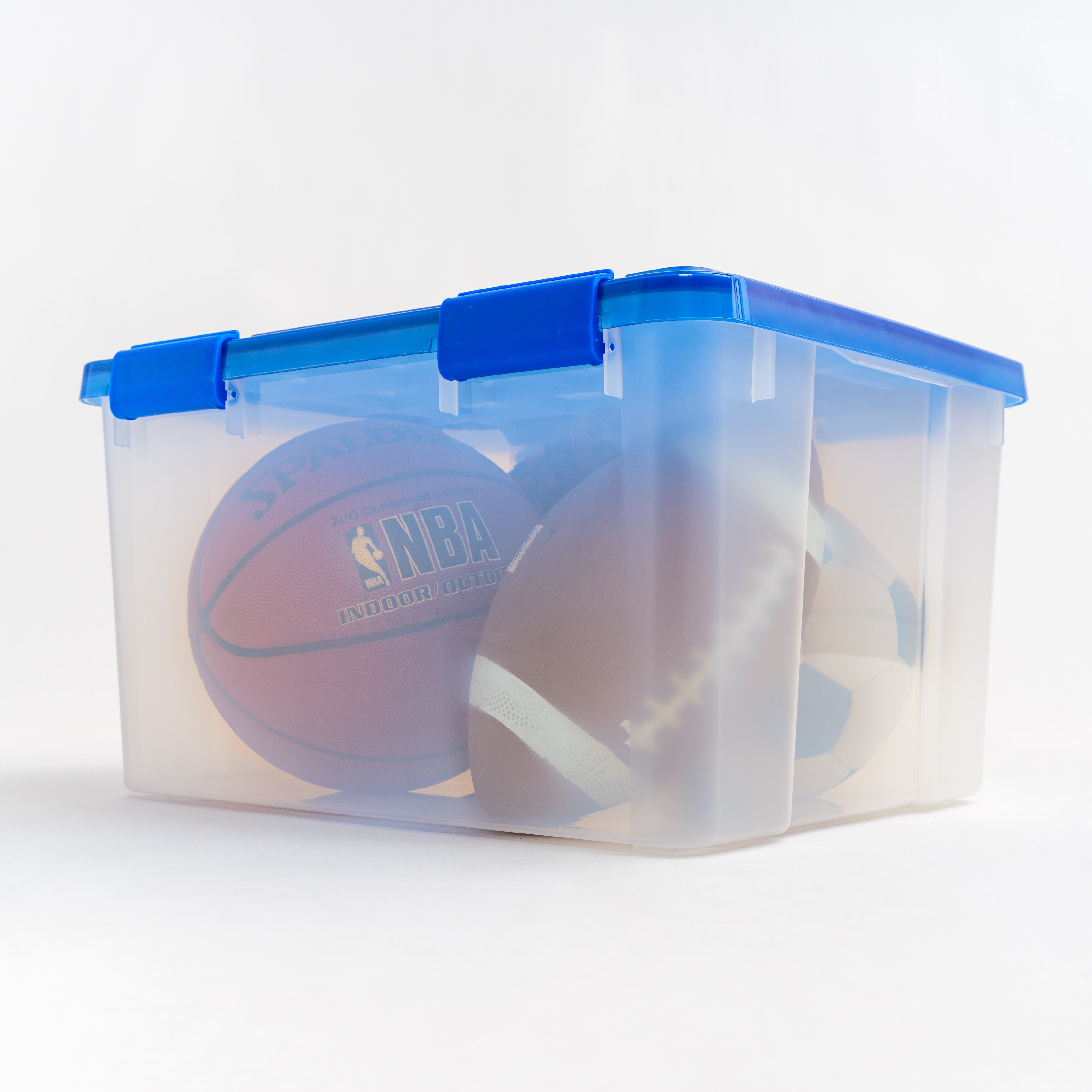 60 Quart WeatherPro™ Gasket Clear Plastic Storage Box with Lid, Blue, Set  of 4