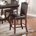 thumbnail image 6 of Set of 6 Counter Height Dining Chairs Kitchen Breakfast Dinette Solidwood Upholstered Chair Dining Room Furniture Brown Finish, 6 of 6