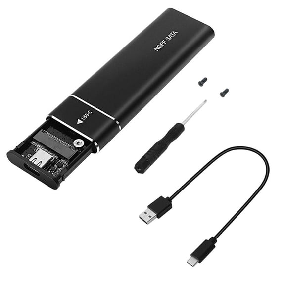 M.2 NVMe & SATA SSD to USB3.2 Gen2 Hard Drive Enclosure, Aluminum Alloy 10Gbps External Disk Case for 2230‑2280 M.2 Drives