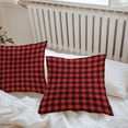 thumbnail image 6 of Throw Pillow Covers 26x26 Inch Set of 2, Black Red Plaid Waterproof Outdoor Pillow Covers, Vintage Rustic Buffalo Checked Gingham Decorative Cushion Pillowcases for Couch, Sofa, Bed, Garden, Patio, 6 of 9
