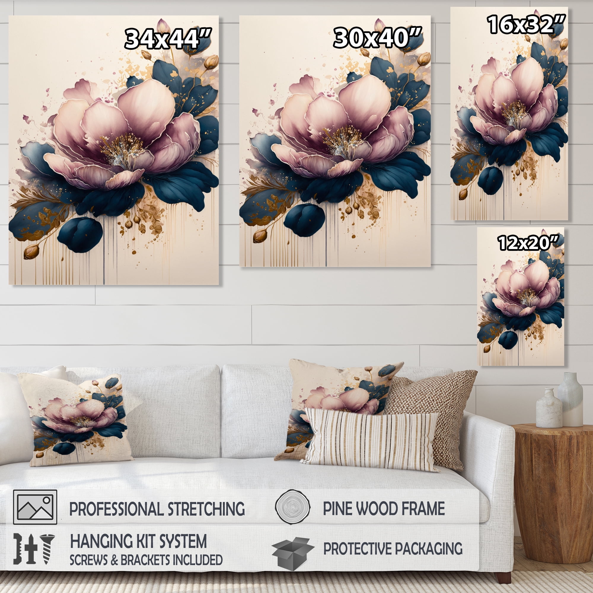 Designart Deep Pink And Blue Crocus Flower I Canvas Wall Art
