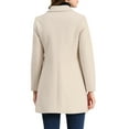 thumbnail image 3 of INSPIRE CHIC Women's Vintage Lapel Collared Overcoat Single Breasted Mid-Long Winter Coat, 3 of 7