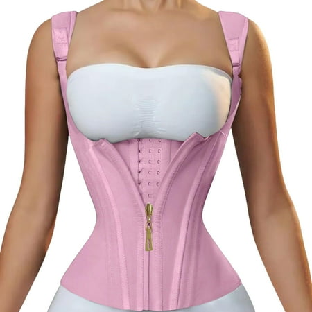 VISALY women s bodysuit tops Waist Shaper  Ladies Latex High Elastic Waist Zipper Button Retro Body Shaping Vest  Womens Cotton Underwear High Waist Womens Underwear High Waist  Red XXL