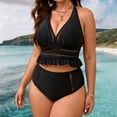 thumbnail image 6 of YUEHUA Women Plus Size High Waisted Bikini - Two Piece Swimsuit Bathing Suit V-Wired 2026 Swimwear, 6 of 7