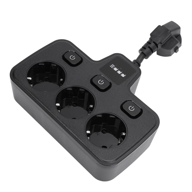 Toma De Corriente De 3 , Adaptador De Salida Múltiple Con Interruptor Independiente De PC Ignífugo Para Electrodomésticos
