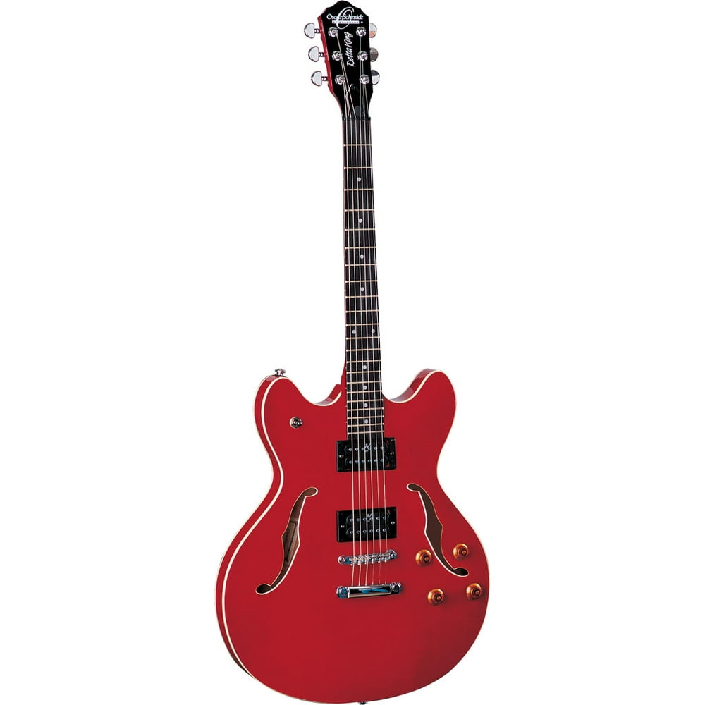 Oscar Schmidt Delta King Semi Hollow Electric Guitar, 2 Pickups, Cherry