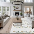 thumbnail image 3 of 5x8 Area Rugs for Living Room, Beige Floral Non Slip Area Rugs for Kitchen Bedroom Entryway, Spring Summer Botanical Flowers Washable Carpet Runner Rug Floor Mats for Bedroom Home Decor, 3 of 8