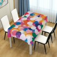 thumbnail image 4 of Yayeee Tablecloths 60" x 60" Rectangle Wrinkle Resistant Party Table Cover, White Colorful Circles, 4 of 8