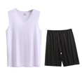 thumbnail image 1 of Conjunto Deportivo de los Hombres, Moda Casual de Color Sólido Cuello en V sin Mangas de Elasticidad Superior para el Desgaste Al Aire Libre, Traje Atlético de Humedad, 1 of 5