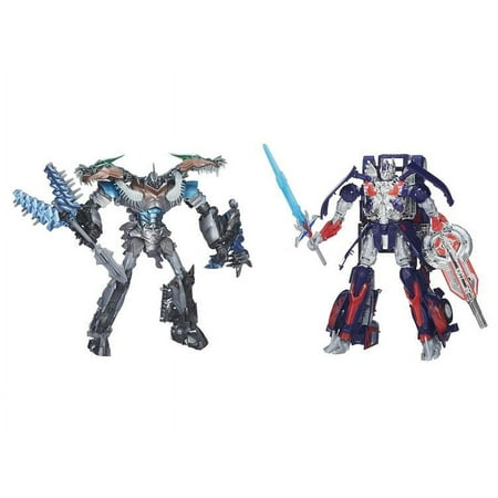 Leader Class Optimus and Grimlock | Transformers 4 Age of Extinction AOE