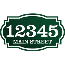 Curb-N-Sign® Horizontal House Address Decals, Victorian Fancy Super Reflective Mailbox Address Numbers, Easy Peel & Stick Customized Address Number (Ever Green White,7"x12")