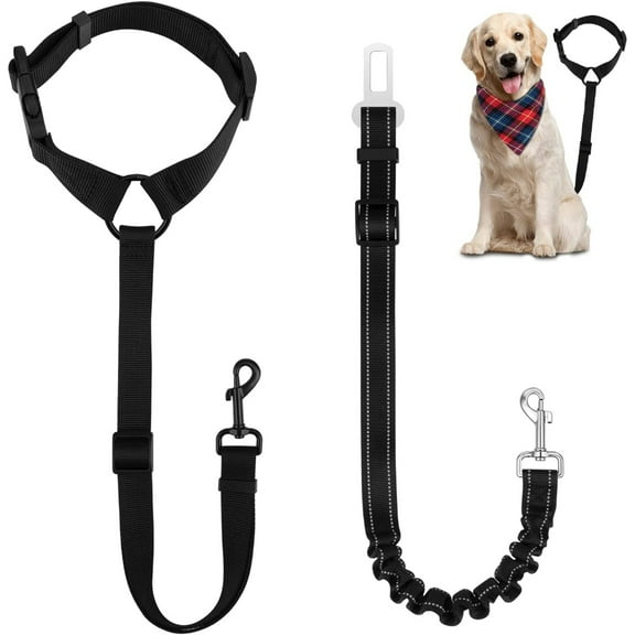 Dog Seat Belt,2 Pack Adjustable Pet Car Seat Belts and Safety Strap Car Headrest Restraint Vehicle Harness, Nylon Fabric Pet Seatbelt Use for Any Pet Harness
