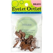 Angle View: Eyelet Outlet Shape Brads 12/Pkg-Squirrel