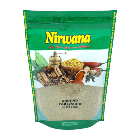 GROUND CORIANDER 8 OZ POUCH BY NIRWANA