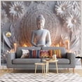 thumbnail image 2 of Tapiz para colgar en la pared con forma de flor de loto de Buda, 150 cm x 130 cm, 2 of 2