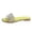 A-Green753, variant on Womens Flat Slide Glam Sparkly Plush Open Toe Slip On Soft Padded Footbed Rhinestone Flat Slide Summer Party Casual Streetwear Sandals