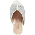 thumbnail image 4 of Lauren Lorraine Mimi White Rhinestone Embellished Slide Mule Sandal Pumps (6.5), 4 of 4