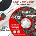 thumbnail image 3 of SHALL 50pcs Cut Off Wheels 4 1/2 inch, 4.5 inch Cutting Wheel with Pouch for Angle Grinder Cutting Disc, 3 of 8