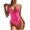 Hot Pink, variant on One Piece Swimsuit for Women Women Multi Color Solid Color High Waist Conjoined Body Swimsuit Bikini
